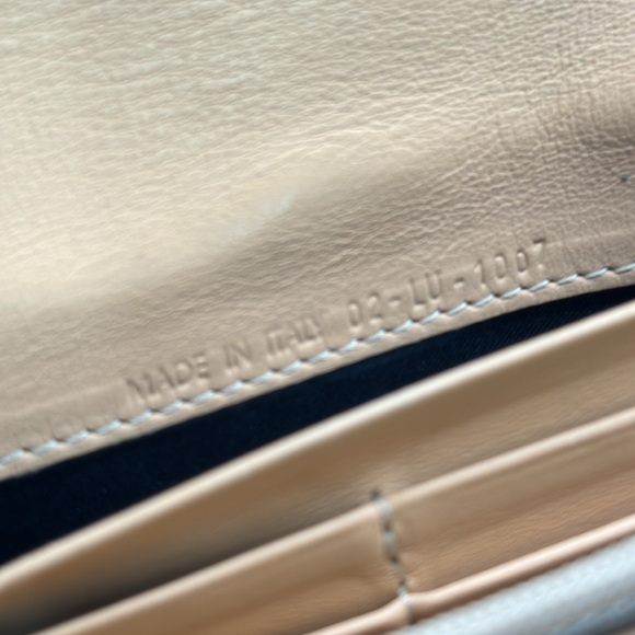 Dior Oblique Heart Lock Charm Wallet Blue Cream Authentic Bifold EUC - Picture 13 of 16